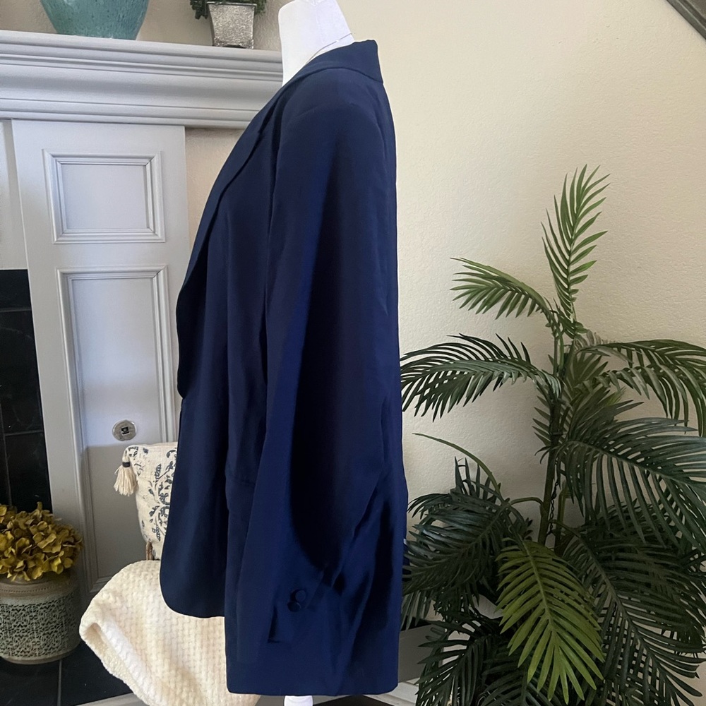 City Chic Blue Blazer Structured Professional Suit Jacket XXL/24 - Picture 4 of 9